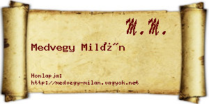 Medvegy Milán névjegykártya